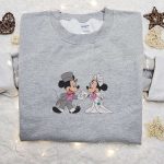 Mickey & Minnie Wedding Embroidered T-shirt Disney Characters Hoodie – Perfect Valentine s Day Gift Ideas