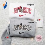 Mickey & Minnie x Nike Embroidered Couple Shirt Disney Characters Shirt Nike Inspired Hoodie Mickey & Minnie x Nike Embroidered Couple Shirt Disney Characters Shirt Nike Inspired Hoodie