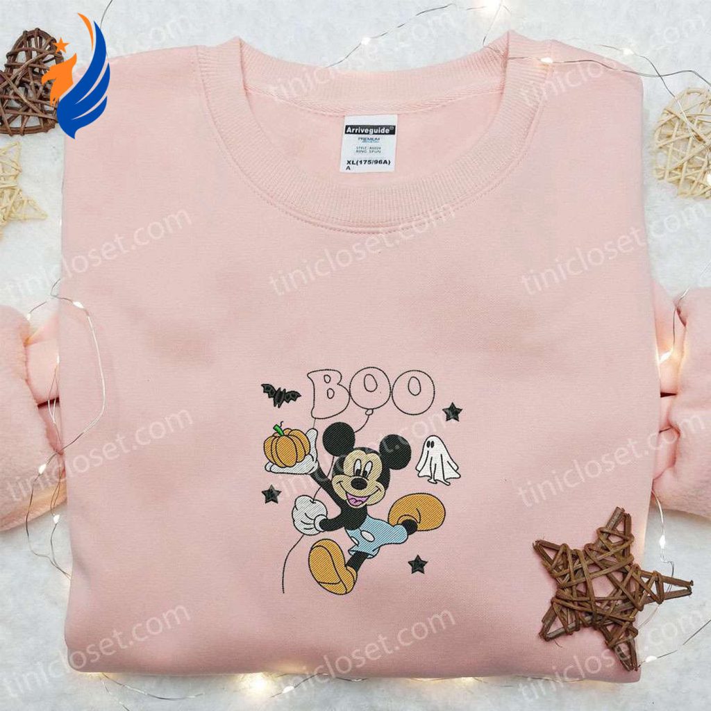Mickey Boo Embroidered Sweatshirt: Disney Halloween Shirt – Best Gift Ideas for Halloween Mickey Boo Embroidered Sweatshirt: Disney Halloween Shirt – Best Gift Ideas for Halloween