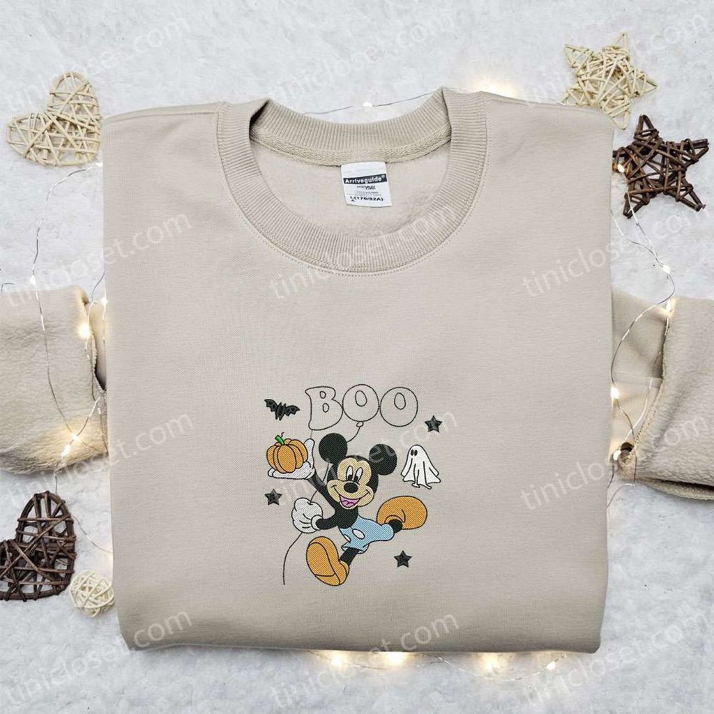 Mickey Boo Embroidered Sweatshirt: Disney Halloween Shirt – Best Gift Ideas for Halloween Mickey Boo Embroidered Sweatshirt: Disney Halloween Shirt – Best Gift Ideas for Halloween