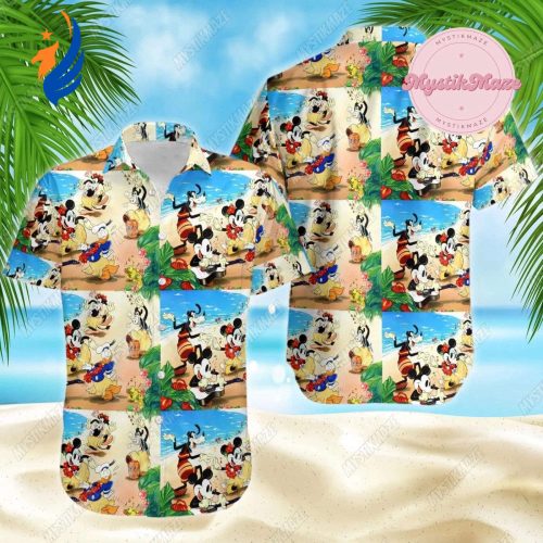 Disney Mickey Button Hawaiian Shirt: Tropical Summer Style with Mickey and Friends