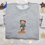 Disney Christmas Embroidered Shirt & Hoodie: Festive Mickey Characters Holiday Apparel