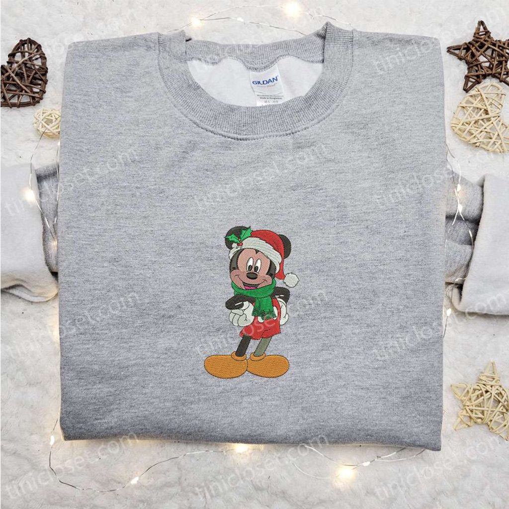 Disney Christmas Embroidered Shirt & Hoodie: Festive Mickey Characters Holiday Apparel Disney Christmas Embroidered Shirt & Hoodie: Festive Mickey Characters Holiday Apparel
