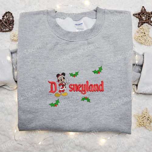 Mickey Disneyland Xmas Embroidered Shirt & Disney Characters Hoodie: Perfect Christmas Gifts