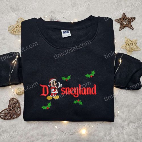 Disneyland Xmas Embroidered Shirt & Hoodie: Perfect Christmas Gift Ideas featuring Mickey & Disney Characters
