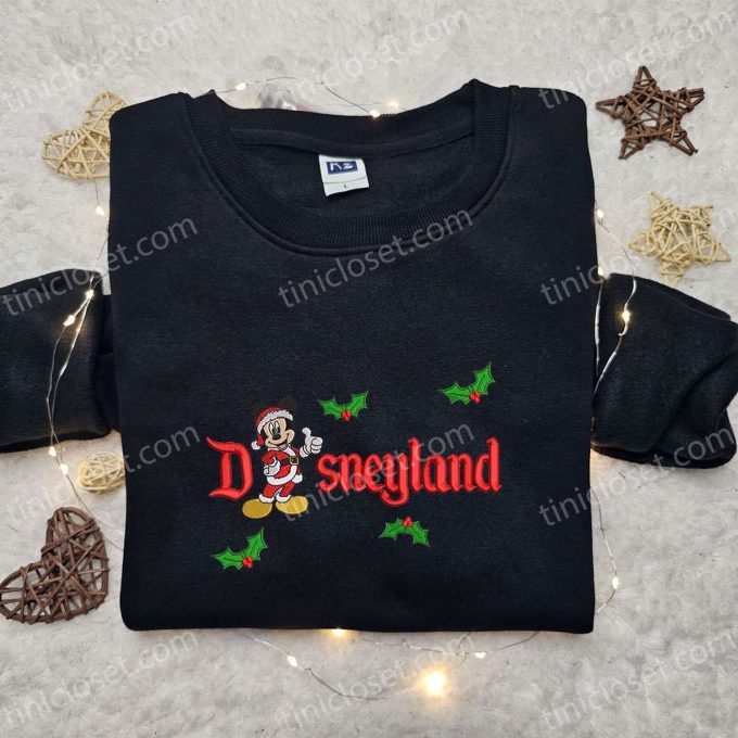 Disneyland Xmas Embroidered Shirt & Hoodie: Perfect Christmas Gift Ideas featuring Mickey & Disney Characters