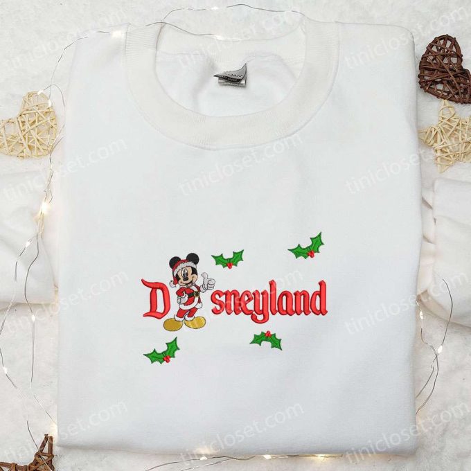 Disneyland Xmas Embroidered Shirt & Hoodie: Perfect Christmas Gift Ideas featuring Mickey & Disney Characters