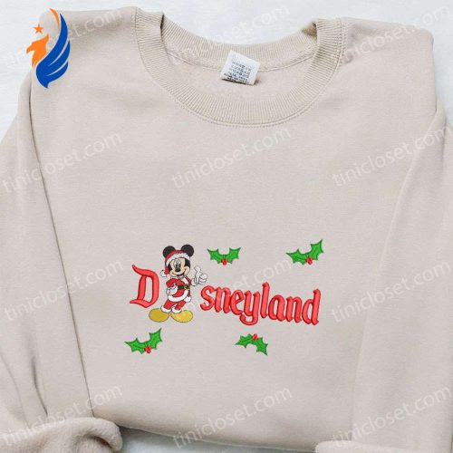 Mickey Disneyland Xmas Embroidered Shirt & Disney Characters Hoodie: Perfect Christmas Gifts
