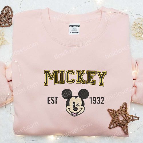 Disney Characters Embroidered Hoodie & Mickey Est 1932 Embroidered Shirt: Best Gift Ideas
