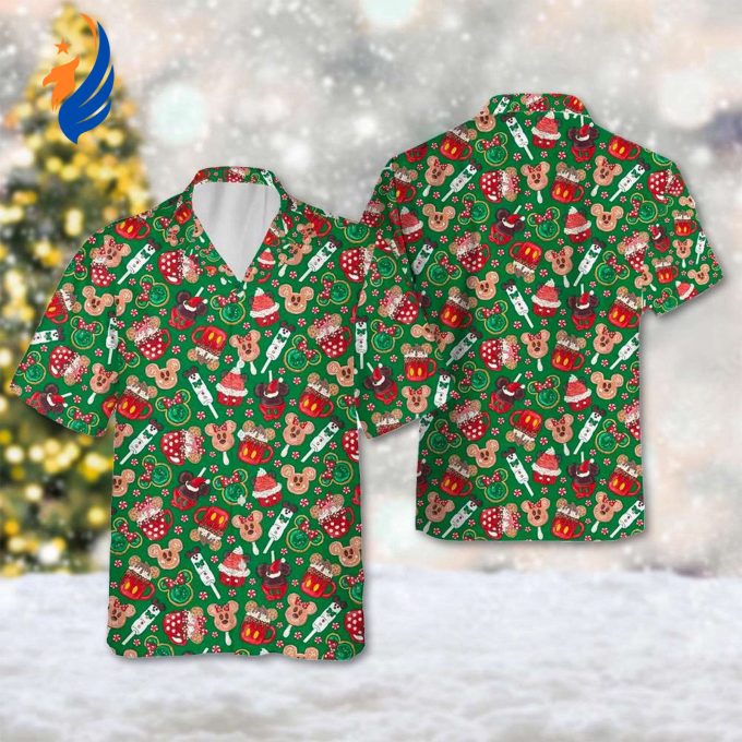 Mickey & Friends Christmas Hawaiian Shirt: Festive Button-Up with Magic Kingdom Vibes!