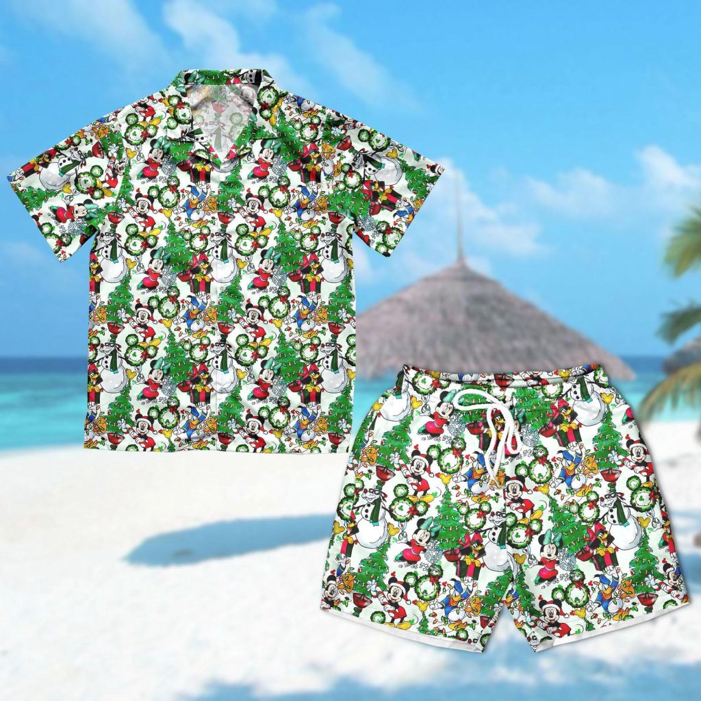 Mickey & Friends Christmas Hawaii Shirt – Festive Mickey Mouse & Minnie Mouse Hawaiian Button Up for Xmas Party Mickey & Friends Christmas Hawaii Shirt – Festive Mickey Mouse & Minnie Mouse Hawaiian Button Up for Xmas Party