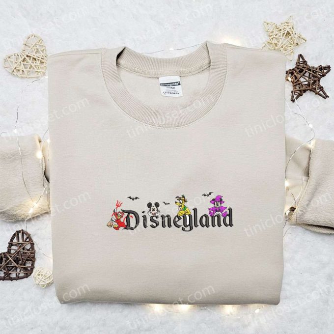 Mickey Gang Disneyland Halloween Embroidered Shirt: Spooky Style for Disney Fans!
