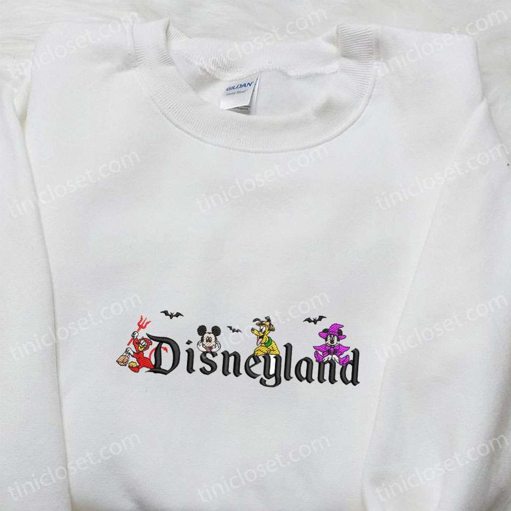 Mickey Gang Disneyland Halloween Embroidered Shirt: Spooky Style for Disney Fans! Mickey Gang Disneyland Halloween Embroidered Shirt: Spooky Style for Disney Fans!