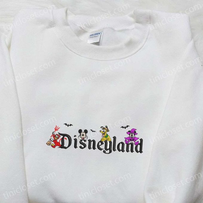 Mickey Gang Disneyland Halloween Embroidered Shirt: Spooky Style for Disney Fans!