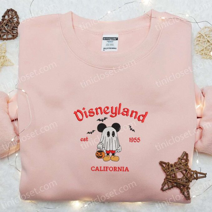 Spooky Mickey Ghost Disneyland Halloween Shirt: California Embroidered Tee
