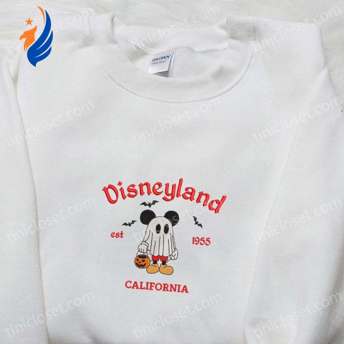 Spooky Mickey Ghost Disneyland Halloween Shirt: California Embroidered Tee
