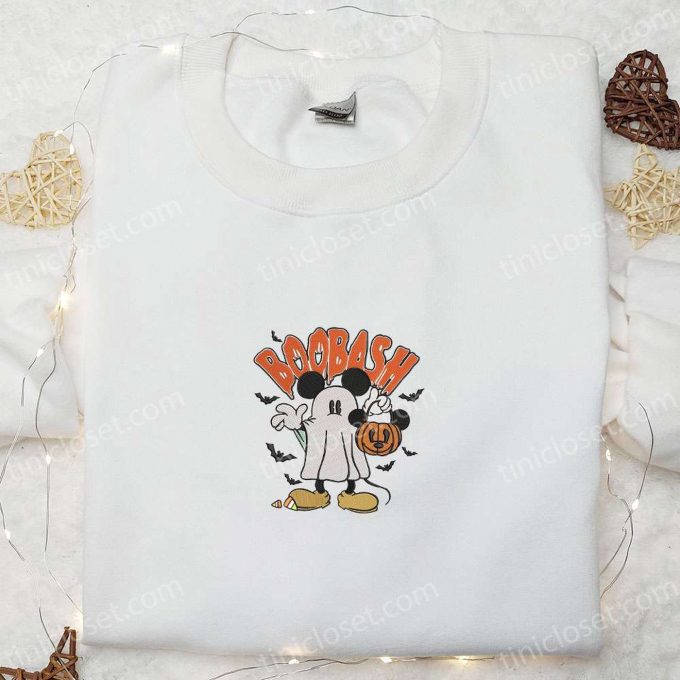 Spooky Mickey Ghost Pumpkin Sweatshirt: Disney Characters Embroidered Shirt Best Halloween Gift Ideas
