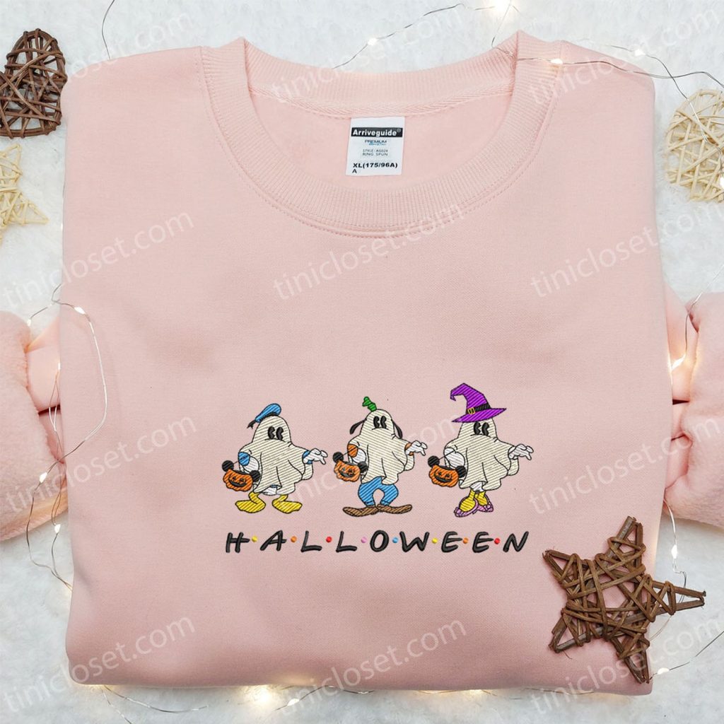 Spooky Mickey Ghost Team Halloween Shirt: Embroidered Fun for All Ages! Spooky Mickey Ghost Team Halloween Shirt: Embroidered Fun for All Ages!