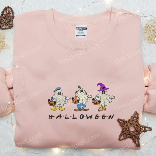 Spooky Mickey Ghost Team Halloween Shirt: Embroidered Fun for All Ages!