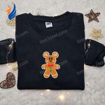 Disney Mickey Gingerbread Embroidered Shirt & Characters Hoodie – Perfect Christmas Gifts for Family