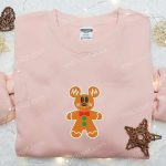 Disney Mickey Gingerbread Embroidered Shirt & Characters Hoodie – Perfect Christmas Gifts for Family