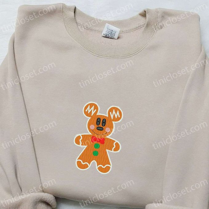 Disney Mickey Gingerbread Embroidered Shirt & Characters Hoodie – Perfect Christmas Gifts for Family