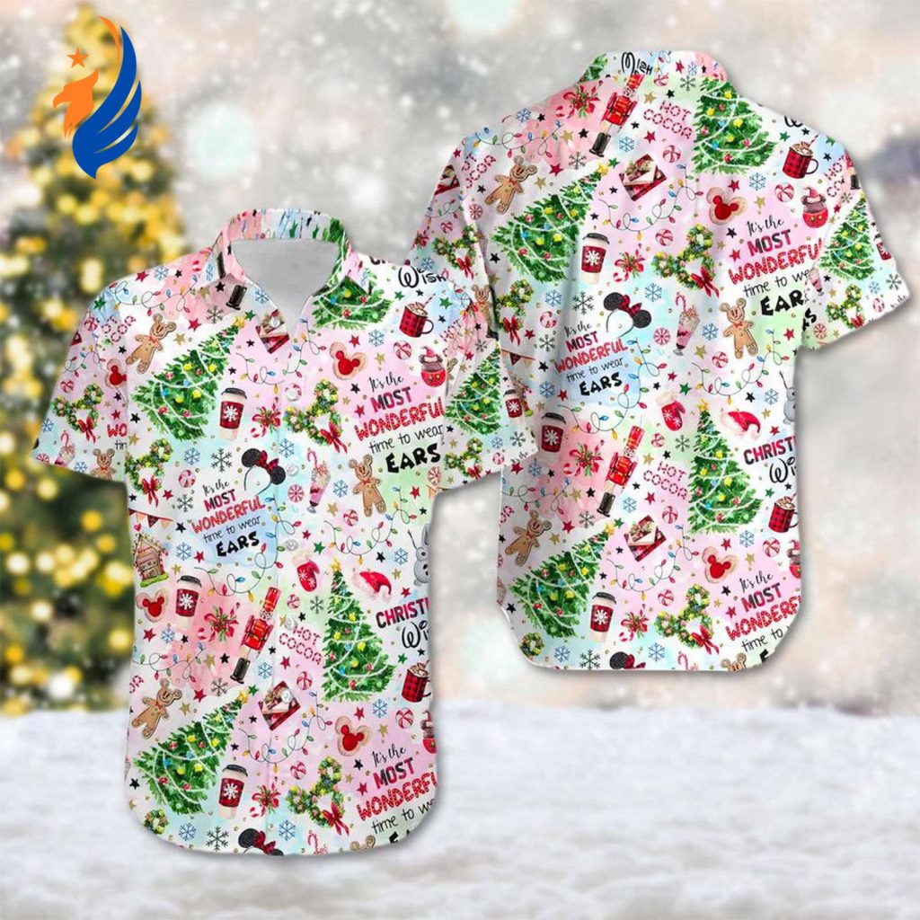 Mickey Gingerbread Hawaii Shirt: Festive Christmas Tree & Xmas Party Hawaiian Magic Kingdom Button Up Mickey Gingerbread Hawaii Shirt: Festive Christmas Tree & Xmas Party Hawaiian Magic Kingdom Button Up