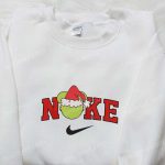 Mickey Grinches Head Xmas x Nike Embroidered Sweatshirt: Festive Movie Christmas Shirt Perfect Gift Idea