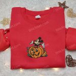 Mickey Halloween Pumpkin Embroidered Shirt: Best Disney Halloween Gift for Family Mickey Halloween Pumpkin Embroidered Shirt: Best Disney Halloween Gift for Family