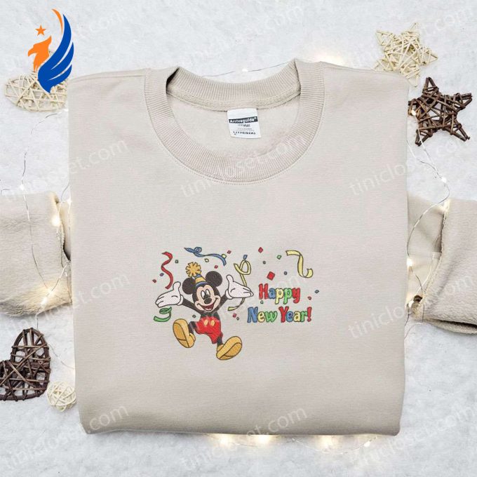 Mickey Happy New Year Cartoon Embroidered Sweatshirt: Disney Characters Movie Merry Christmas Shirt Best Gift Ideas Mickey Happy New Year Cartoon Embroidered Sweatshirt: Disney Characters Movie Merry Christmas Shirt Best Gift Ideas