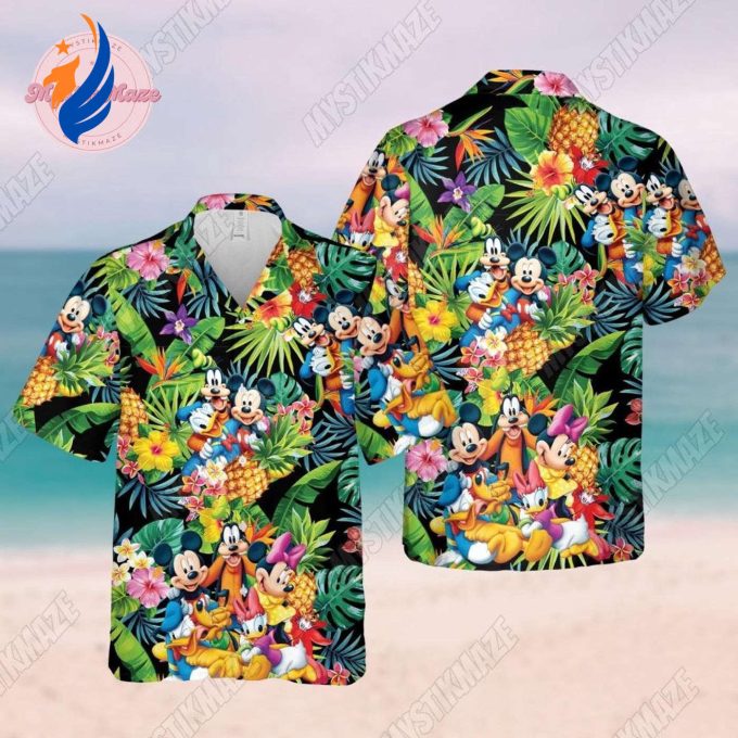 Mickey Hawaiian Shirt – Fun & Stylish Mickey and Friends Button Summer Beach Shirt for Magic Kingdom
