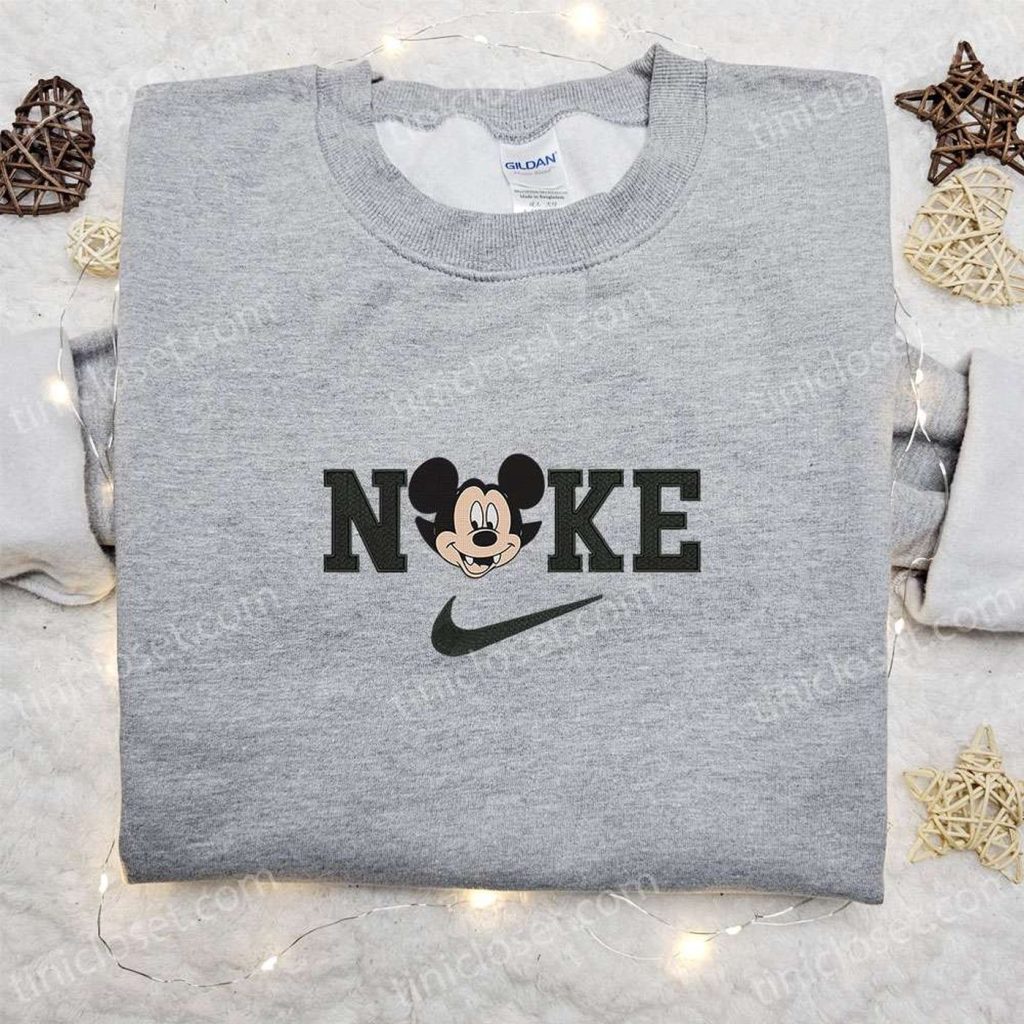 Mickey Head Dracula Laughing x Nike Embroidered Sweatshirt – Spooky Walt Disney Characters Shirt for Best Halloween Gift Ideas Mickey Head Dracula Laughing x Nike Embroidered Sweatshirt – Spooky Walt Disney Characters Shirt for Best Halloween Gift Ideas