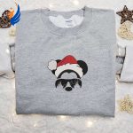 Disney Christmas Embroidered Shirt & Hoodie: Mickey Head Santa Hat Design