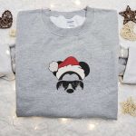 Disney Christmas Embroidered Shirt & Hoodie: Mickey Head Santa Hat Design