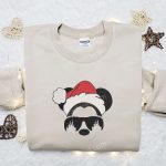Disney Christmas Embroidered Shirt & Hoodie: Mickey Head Santa Hat Design