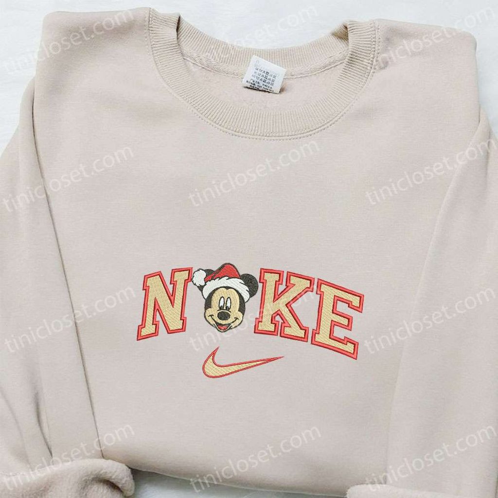 Mickey Head Santa Hat x Nike Embroidered Shirt Disney Characters Hoodie & Christmas Shirt – Festive Apparel with Disney Touch! Mickey Head Santa Hat x Nike Embroidered Shirt Disney Characters Hoodie & Christmas Shirt – Festive Apparel with Disney Touch!