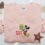 Mickey Holiday Wishes Embroidered Shirt & Disney Characters Hoodie: Perfect Christmas Gifts for Family