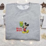Mickey Holiday Wishes Embroidered Shirt & Disney Characters Hoodie: Perfect Christmas Gifts for Family