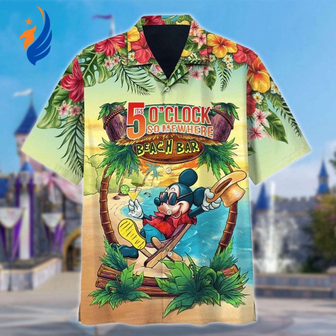 Mickey Hawaiian Shirt: 5 O clock Somewhere Beach Tee for Magic Kingdom Summer Vacation – Get Yours Now!