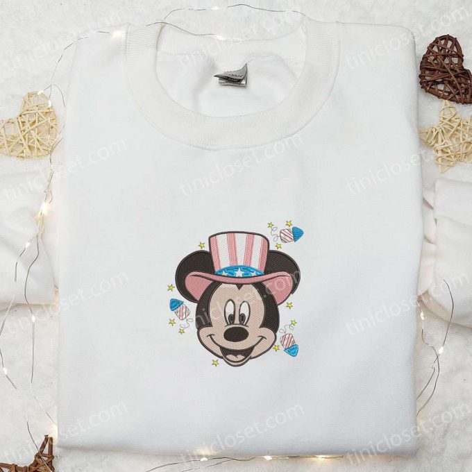 Mickey Independence Day Embroidered Shirt & Disney Characters Hoodie: Perfect 4th Of July Gift Idea