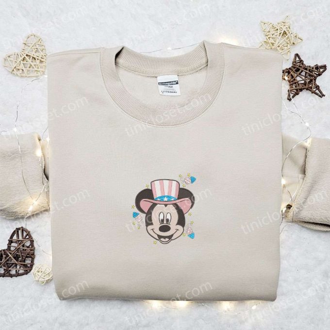 Mickey Independence Day Embroidered Shirt & Disney Characters Hoodie: Perfect 4th Of July Gift Idea