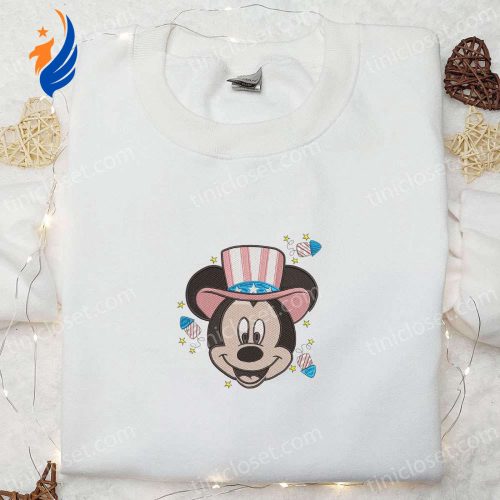 Mickey Independence Day Embroidered Shirt & Disney Characters Hoodie: Perfect 4th Of July Gift Idea