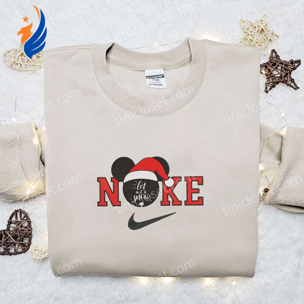 Mickey Let it Snow x Nike Christmas Embroidered Sweatshirt & Shirt: Best Gift Ideas Mickey Let it Snow x Nike Christmas Embroidered Sweatshirt & Shirt: Best Gift Ideas
