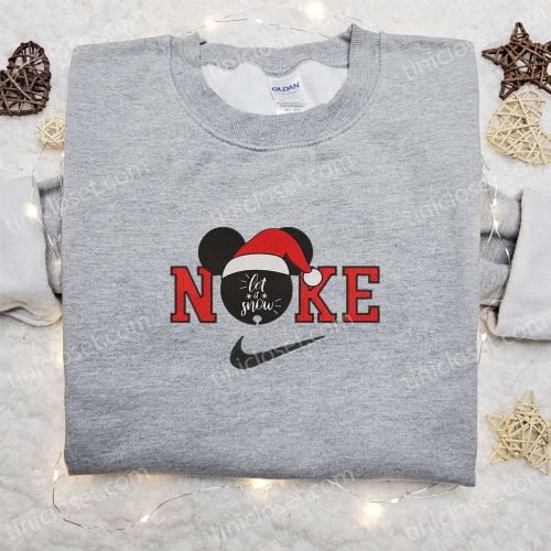 Mickey Let it Snow x Nike Christmas Embroidered Sweatshirt & Shirt: Best Gift Ideas Mickey Let it Snow x Nike Christmas Embroidered Sweatshirt & Shirt: Best Gift Ideas
