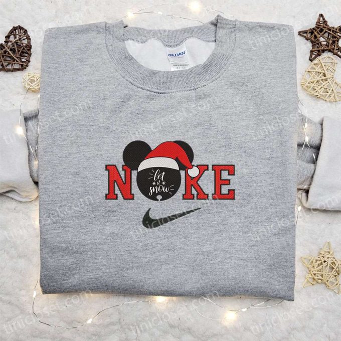 Mickey Let it Snow x Nike Christmas Embroidered Sweatshirt & Shirt: Best Gift Ideas Mickey Let it Snow x Nike Christmas Embroidered Sweatshirt & Shirt: Best Gift Ideas