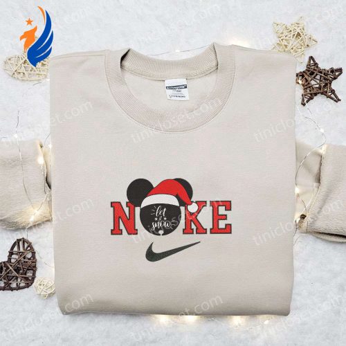 Mickey Let it Snow x Nike Christmas Embroidered Sweatshirt & Shirt: Best Gift Ideas Mickey Let it Snow x Nike Christmas Embroidered Sweatshirt & Shirt: Best Gift Ideas