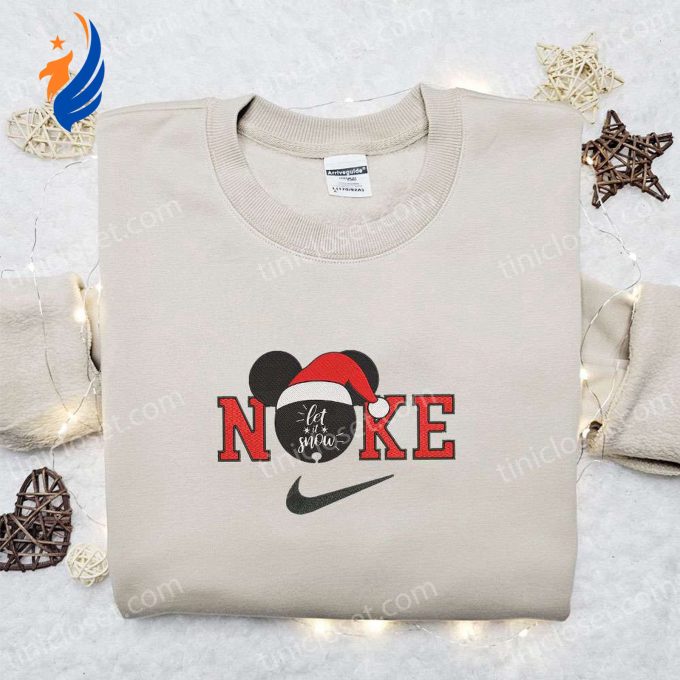 Mickey Let it Snow x Nike Christmas Embroidered Sweatshirt & Shirt: Best Gift Ideas Mickey Let it Snow x Nike Christmas Embroidered Sweatshirt & Shirt: Best Gift Ideas