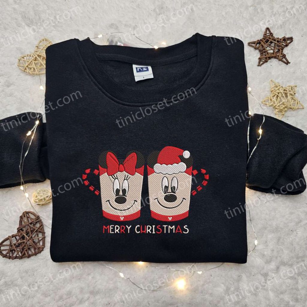 Mickey Minnie Cup Christmas Embroidered Shirt – Best Disney Christmas Gift for Couples Mickey Minnie Cup Christmas Embroidered Shirt – Best Disney Christmas Gift for Couples