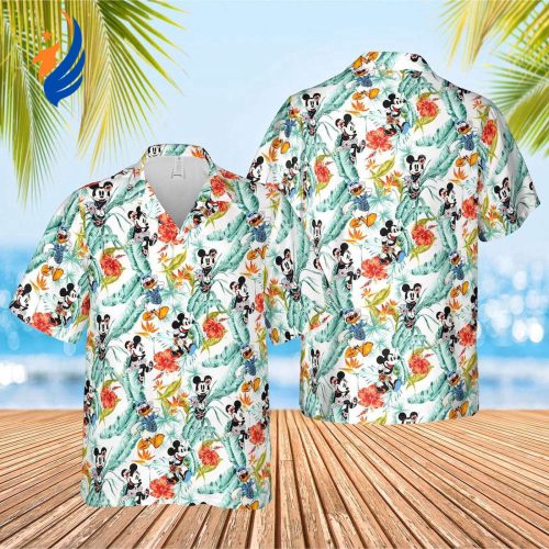 Mickey Minnie Donald Duck Tropical Hawaiian 2022 Shirt: Disney World s Vibrant Aloha Attire