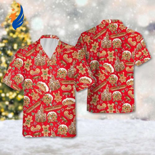 Mickey Minnie Gingerbread Hawaiian Shirt - Festive Christmas Hawaii & Xmas Party Magic Kingdom Shirt